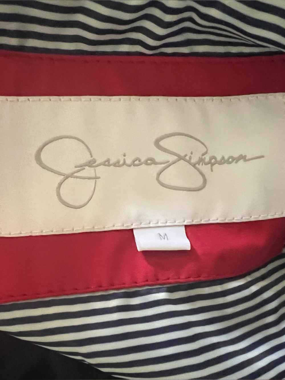 Jessica Simpson Double Breasted Belted Trench Coat Large - Picture 9 of 9